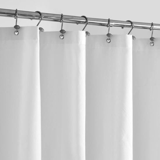 Picture of ALYVIA SPRING Extra Long Fabric Shower Curtain Liner Waterproof - 72" x 84", Soft & Lightweight XL Shower Curtain with Magnets, Machine Washable - 72x84, White