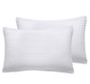 Picture of Soft 100% Cotton King Size Pillowcases, Set of 2, 400 Thread Count, Smooth Sateen Weave, Stripe Pillow Cases for King Size Pillows (Bright White - Stripe)