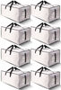 Picture of HOMESURE 8 Pack Large Strong Moving Bags with Zippers & Carrying Handles - Water-Resistant - Heavy Duty Storage Tote for Space Saving Moving Storage, Fold Flat, Alternative to Moving Box (Clear)