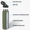 Picture of Fanhaw Insulated Water Bottle with Chug Lid - 40 Oz Double-Wall Vacuum Stainless Steel Reusable Leak & Sweat Proof Sports Water Bottle Dishwasher Safe with Anti-Dust Wide Mouth Lid (Olive Green)