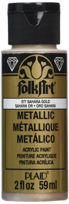 Picture of FolkArt Metallic Acrylic Paint in Assorted Colors (2 oz), 577, Sashara Gold