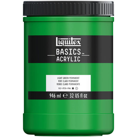 Picture of Liquitex BASICS Acrylic Paint, 946ml (32-oz) Jar, Light Green Permanent