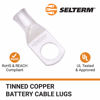 Picture of SELTERM 2pcs 2 AWG 1/2" Stud Tinned Copper Wire Lugs, Battery Lugs, Ring Terminals, Battery Cable Ends, 2 Gauge Ring Terminal Connectors, UL Marine Grade Electrical Battery Terminal Connectors