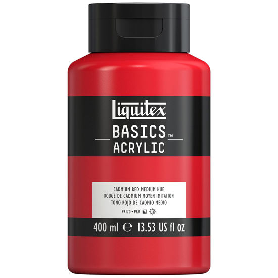 Picture of Liquitex BASICS Acrylic Paint, 400ml (13.5-oz) Bottle, Cadmium Red Medium Hue