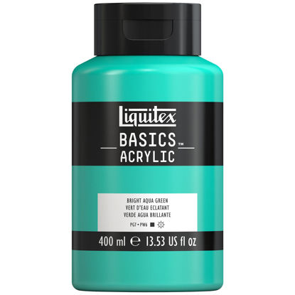 Picture of Liquitex BASICS Acrylic Paint, 400ml (13.5-oz) Bottle, Bright Aqua Green