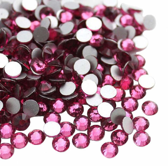 Picture of Jollin Glue Fix Flatback Rhinestones Glass Diamantes Gems for Nail Art (ss12 1440pcs, Rose)