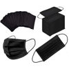 Picture of ApePal 100pcs Adult Black Face Masks 3 Layer Non-Woven Black Masks for Adjustable Nose Clip