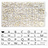 Picture of Looconi 1400 Pieces 4x7mm White Round Acrylic with Gold Alphabet Letter Beads A-Z Heart Pattern Beads and Crystal Line for Jewelry Making Bracelets Necklaces Key Chains