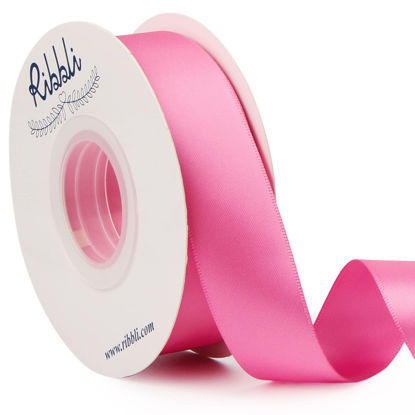 Picture of Ribbli Hot Pink Double Faced Satin Ribbon,1” x Continuous 25 Yards,Use for Bows Bouquet,Gift Wrapping,Floral Arrangement