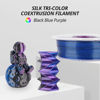 Picture of AMOLEN 3D Printer Filament Tri-Color Silk PLA Filament 1.75mm,Black Blue Purple 3D Printing Coextrusion Filament,1kg/2.2lbs