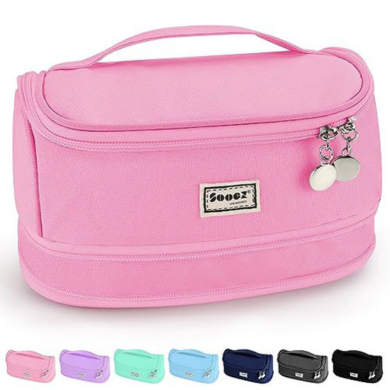 Sooez Big Capacity Pencil Case, Expandable Large Storage Pencil Pouch  Holder Box Organizer, Portable High Capacity Stationery Bag, Cute Aesthetic