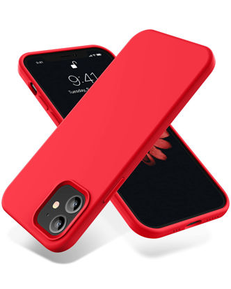 Picture of OTOFLY Compatible with iPhone 12 Case and iPhone 12 Pro Case 6.1 inch(2020),[Silky and Soft Touch Series] Premium Soft Liquid Silicone Rubber Full-Body Protective Bumper Case (Red)