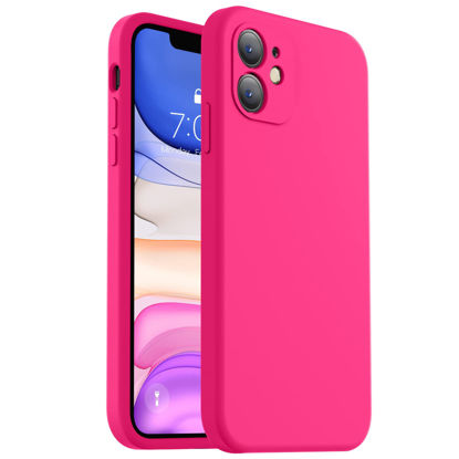 Picture of Vooii Compatible with iPhone 11 Case, Upgraded Liquid Silicone with [Square Edges] [Camera Protection] [Soft Anti-Scratch Microfiber Lining] Phone Case for iPhone 11 6.1 inch - Hot Pink