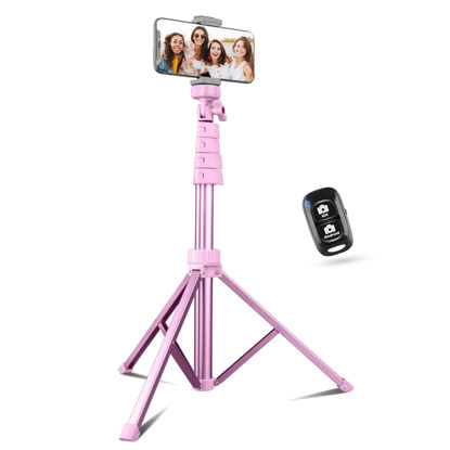 Picture of Sensyne 67" Phone Tripod & Selfie Stick, Extendable Cell Phone Tripod Stand with Wireless Remote and Phone Holder, Compatible with iPhone Android Phone, Camera