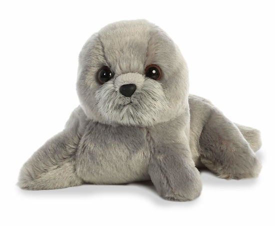 Picture of Aurora® Adorable Mini Flopsie™ Harpo Seal Stuffed Animal - Playful Ease - Timeless Companions - Gray 8 Inches