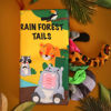 Picture of beiens Baby Books Toys, Touch and Feel Crinkle Cloth Books for Babies, Infants & Toddler, Early Development Interactive Car & Stroller Soft Toys for Boys & Girls (Rainforest Tails-1 Book)