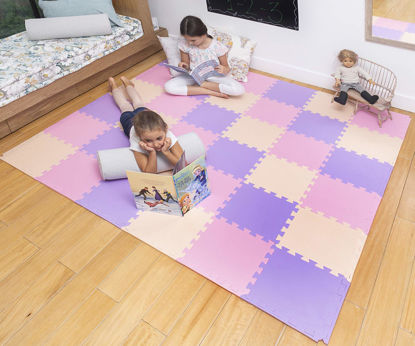 Picture of MioTetto Soft Non-Toxic Baby Play Mat | Toddler Playmat | Colorful Jigsaw Puzzle PlayMat | 16+2 Bonus Squares Foam Floor Mats for Kids & Babies | EVA Foam Interlocking Tiles for Gym, Nursery, Playroom