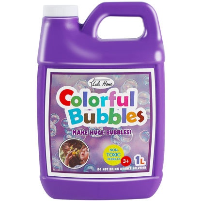 Picture of Lulu Home Bubble Concentrated Solution, 1 L/ 33.8 OZ Bubble Refill Solution for Kids Bubble Machine, Giant Bubble Wand, Bubble Blower Toys, Halloween Party Favors (Purple)