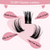 Picture of Cluster Lashes, 72 Pcs Individual Lashes, Lash Clusters DIY Eyelash Extension, Super Thin Band Reusable Soft & Comfortable (Deceive-D-12mm)