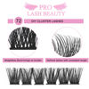 Picture of Cluster Lashes, 72 Pcs Individual Lashes, Lash Clusters DIY Eyelash Extension, Super Thin Band Reusable Soft & Comfortable (Into You-01-D-12mm)