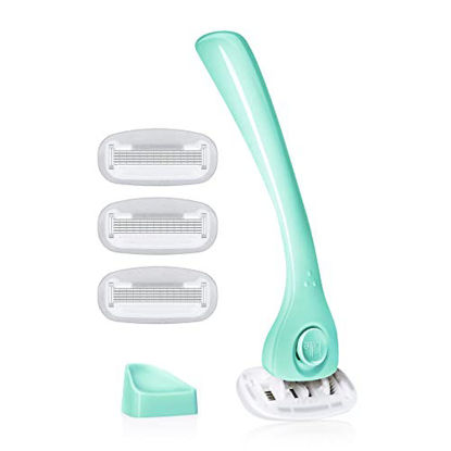 Picture of Billie Razors for Women Shave Kit - Razor + 4 x 5-Blade Razor Refills + Magnetic Holder - Minty