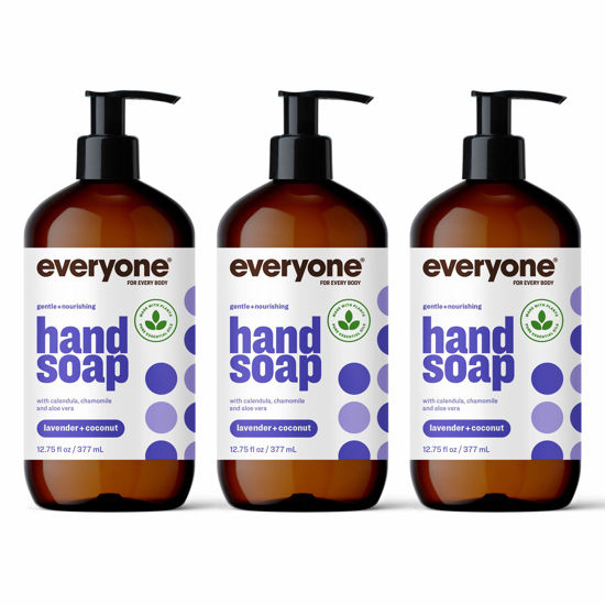 Picture of Everyone Liquid Hand Soap, 12.75 Ounce (Pack of 3), Lavender and Coconut, Plant-Based Cleanser with Pure Essential Oils