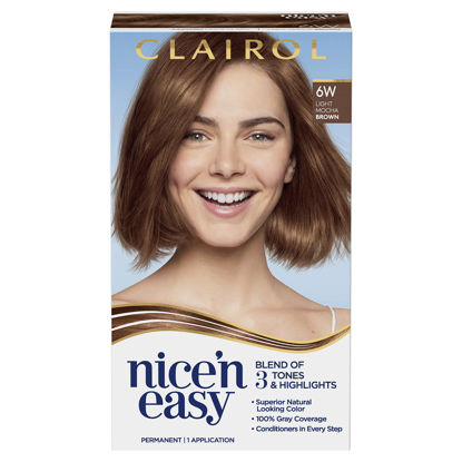 Picture of Clairol Nice'n Easy Permanent Hair Dye, 6W Light Mocha Brown Hair Color, Pack of 1