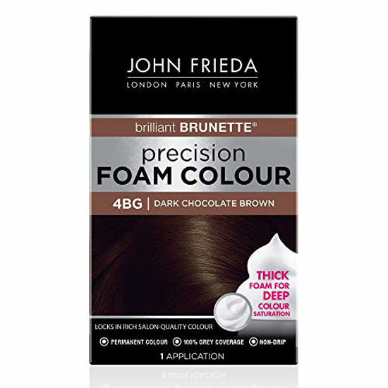 Picture of John Frieda Precision Foam Color, Dark Chocolate Brown 4BG, Full-coverage Hair Color Kit, with Thick Foam for Deep Color Saturation