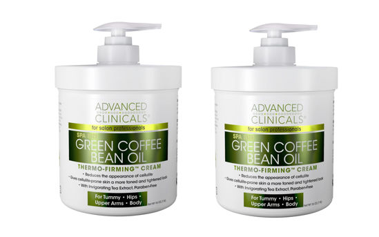 Picture of Advanced Clinicals Green Coffee Bean Slimming Body Cream Skin Care Anti Cellulite Firming Lotion For Legs, Arms, & Body, Antioxidant-Rich + Anti Aging Skin Tightening Cream, 16 Ounce (Pack of 2)