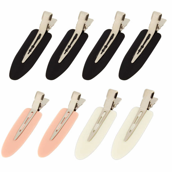 Picture of 8 Pieces No bend / No Crease Hair Clips Styling Duck Bill Clips No Dent Alligator Hair Barrettes for Salon Hairstyle Hairdressing Bangs Waves Woman Girl Makeup Application