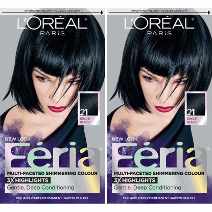 Picture of L'Oreal Paris Feria Multi-Faceted Shimmering Permanent Hair Color, 21 Starry Night, Pack of 2, Hair Dye