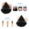 Picture of Pimoys 6 Pieces Powder Puff Face Soft Triangle Makeup Puff for Loose Powder Body Powder, Wedge Shape Velour Cosmetic Sponge for Contouring, Under Eyes and Corners, Beauty Makeup Tools