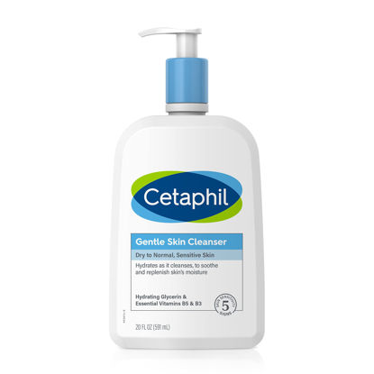 Picture of Cetaphil Face Wash, Hydrating Gentle Skin Cleanser for Dry to Normal Sensitive Skin, NEW 20oz, Fragrance Free, Soap Free and Non-Foaming