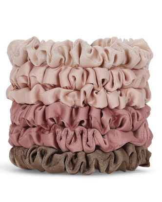 Picture of Kitsch Scrunchies for Women's Hair - Ultra Petite Hair Scrunchies | Large Hair Ties for Women | Hair Tie Scrunchies for Girls | Scrunchie | Hair Bands & Ponytail Holders, 6pc (Terracotta)