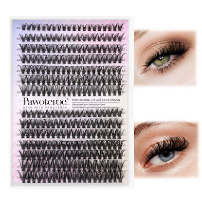 Picture of Lash Clusters 280pcs Individual Lashes DIY Eyelash Extension 40D 50D 8-16mm Mix D Curl Eyelash Clusters Lash Extension for Self Application at Home (40D+50D-0.07D-8-16MIX)