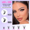 Picture of Lash Clusters 280pcs Individual Lashes DIY Eyelash Extension 40D 50D 8-16mm Mix D Curl Eyelash Clusters Lash Extension for Self Application at Home (40D+50D-0.07D-8-16MIX)