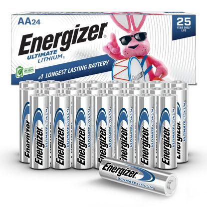 Picture of Energizer AA Lithium Batteries, World's Longest Lasting Double A Battery, Ultimate Lithium (24 Battery Count)