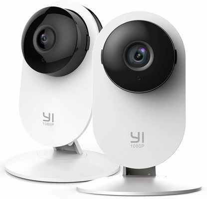 Picture of YI 2pc Security Home Camera, 1080p 2.4G WiFi Smart Indoor IP Cam with Night Vision, 2-Way Audio, AI Human Detection in Phone App, Pet Cat Dog Cam, Works with Alexa and Google