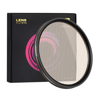 Picture of LENSKINS 77mm Gold Streak Special Effects Lens Filter, Anamorphic Optical Glass for Camera DSLR Cinematice Video, Multi-Resistant Coated, Weather-Seal Effects Filter with Lens Cloth