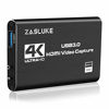 Picture of ZasLuke 4K HDMI Game Capture Card, USB 3.0 HDMI Video Capture Device with HDMI Loop-Out 1080P 60FPS Live Streaming Game Recorder Device for PS4, Nintendo Switch, Xbox One&Xbox 360 and More (Black)