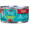 Picture of Purina ONE Natural, High Protein, Grain Free Wet Cat Food Pate, Beef Recipe - (24) 3 oz. Pull-Top Cans