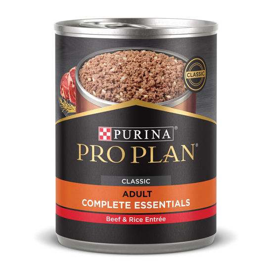 Picture of Purina Pro Plan High Protein Dog Food Wet Pate, Beef and Rice Entree - (12) 13 oz. Cans