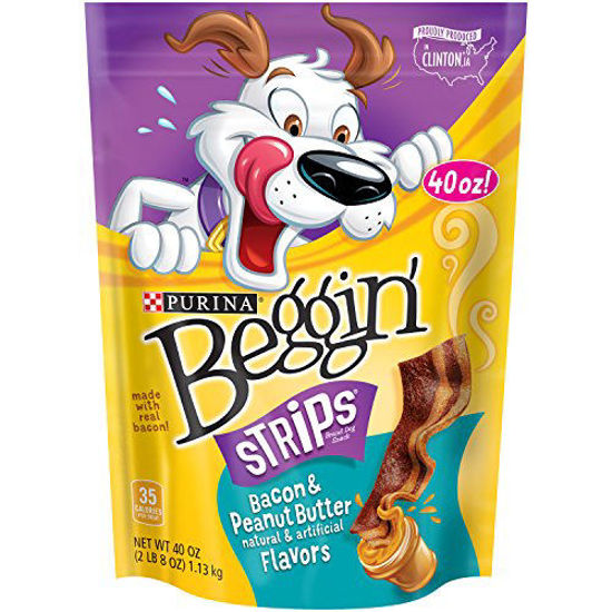 Picture of Beggin' Strips Bacon &amp; Peanut Butter Flavor Dog Treats, 40 OZ