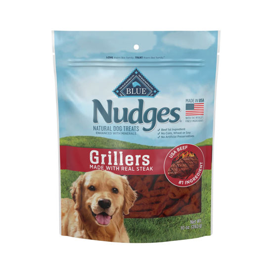 Picture of Blue Buffalo Nudges Grillers Natural Dog Treats, Steak, 10oz Bag