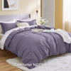 Picture of Bedsure Grayish Purple Duvet Cover Queen Size - Soft Brushed Microfiber Duvet Cover for Kids with Zipper Closure, 3 Pieces, Include 1 Duvet Cover (90"x90") & 2 Pillow Shams, NO Comforter