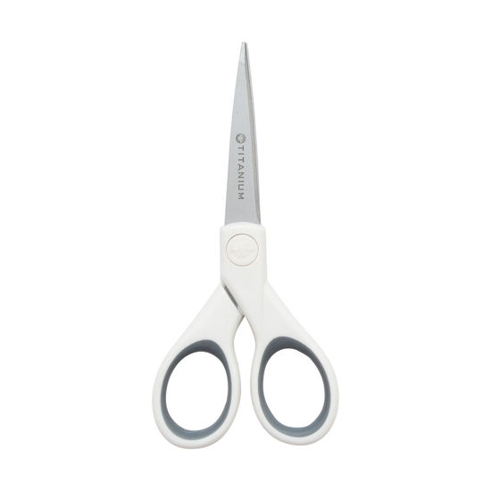 Picture of Westcott 16376 Crafting Scissors, 5-Inch Titanium Micro-Tip Scissors, White/Gray