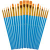 Picture of Paint Brushes Set, 20 Pcs Paint Brushes for Acrylic Painting, Oil Watercolor Acrylic Paint Brush, Artist Paintbrushes for Body Face Rock Canvas, Kids Adult Drawing Arts Crafts Supplies, Blue