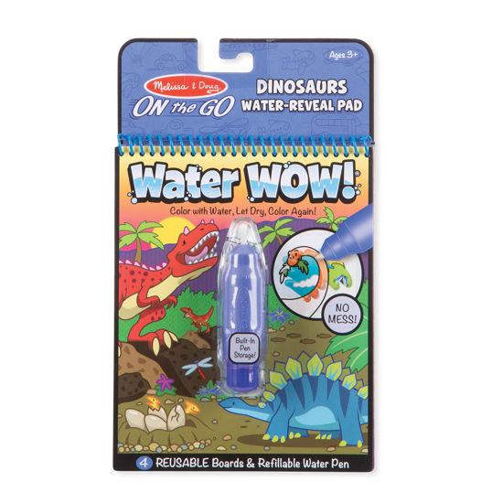 Picture of Melissa & Doug On The Go Water Wow! Reusable Water-Reveal Activity Pad - Dinsoaur Books, Stocking Stuffers, Arts And Crafts Toys For Kids Ages 3+