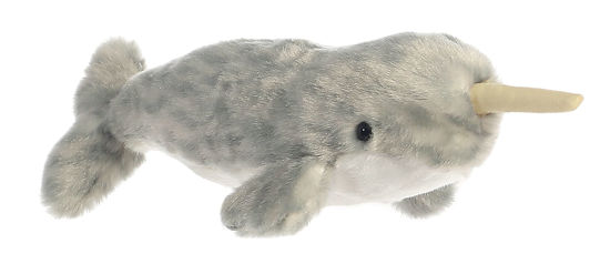 Picture of Aurora® Adorable Mini Flopsie™ Narwhal Stuffed Animal - Playful Ease - Timeless Companions - Gray 8 Inches