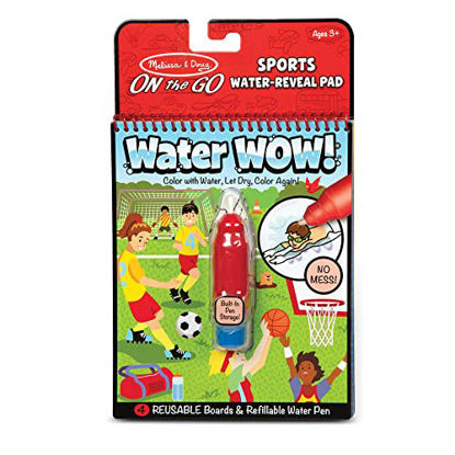 Picture of Melissa & Doug On The Go Water Wow! Reusable Water-Reveal Coloring Activity Pad - Sports - Party Favors, Stocking Stuffers, Travel Toys For Toddlers, Mess Free Coloring Books For Kids Ages 3+